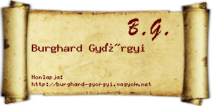Burghard Györgyi névjegykártya